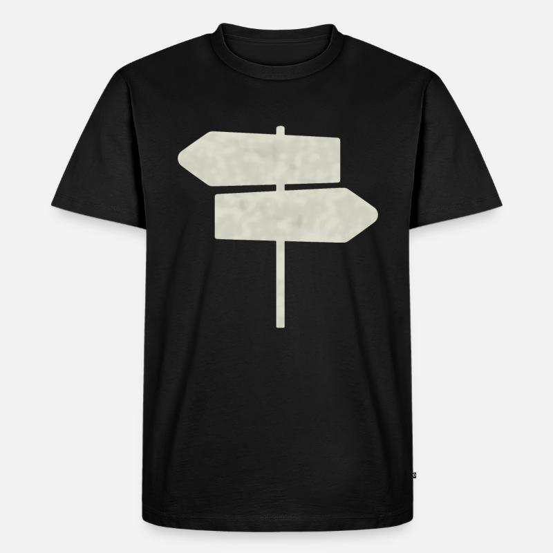 Wegweiser Schild - Männer Premium Bio T-Shirt - Schwarz