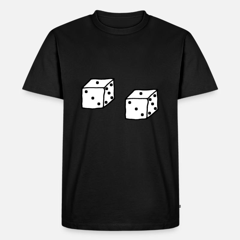 Würfel, Comic-Style - Männer Premium Bio T-Shirt - Schwarz