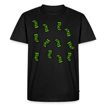 Pluie d'argent cadeau billets de banque - T-shirt Premium bio Homme - noir - Devant - Nico (187cm)