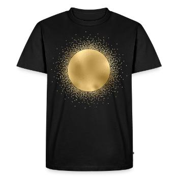 Style de tarot soleil doré sur fond noir - T-shirt Premium bio Homme - noir - Devant - Nico (187cm)