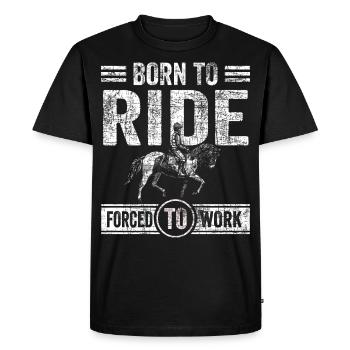 Cadeau né pour monter des chevaux - T-shirt Premium bio Homme - noir - Devant - Nico (187cm)