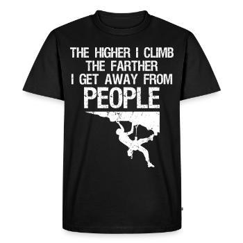 Escaladeurs Bouldern Boulderer Free Solo - T-shirt Premium bio Homme - noir - Devant - Nico (187cm)