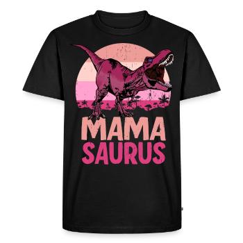 Mama Saurus Mamasaurus Famille des dinosaures - T-shirt Premium bio Homme - noir - Devant - Nico (187cm)