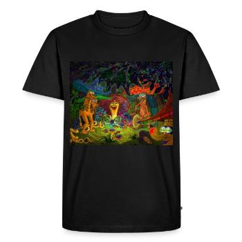 Mushroom party - T-shirt Premium bio Homme - noir - Devant - Nico (187cm)