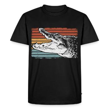 Crocodile Lézard Reptiles Idée cadeau - T-shirt Premium bio Homme - noir - Devant - Nico (187cm)