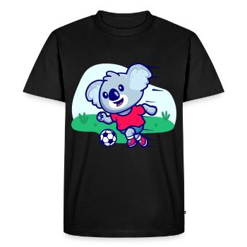 Football Kids Koala I funny animals | sport - Men's Premium Organic T-Shirt - black - Front - Nico (187cm)