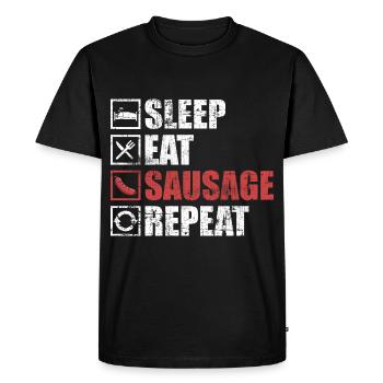 Saucisse - T-shirt Premium bio Homme - noir - Devant - Nico (187cm)