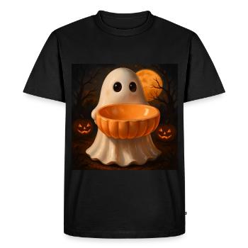 Cadeau fantôme d’Halloween effrayant - T-shirt Premium bio Homme - noir - Devant - Nico (187cm)