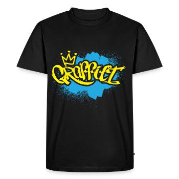 Grafitti Child Sprayer - Men's Premium Organic T-Shirt - black - Front - Nico (187cm)