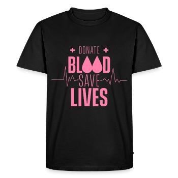 Donate Blood Save Life Blood Donor Blood Donor - Men's Premium Organic T-Shirt - black - Front - Nico (187cm)
