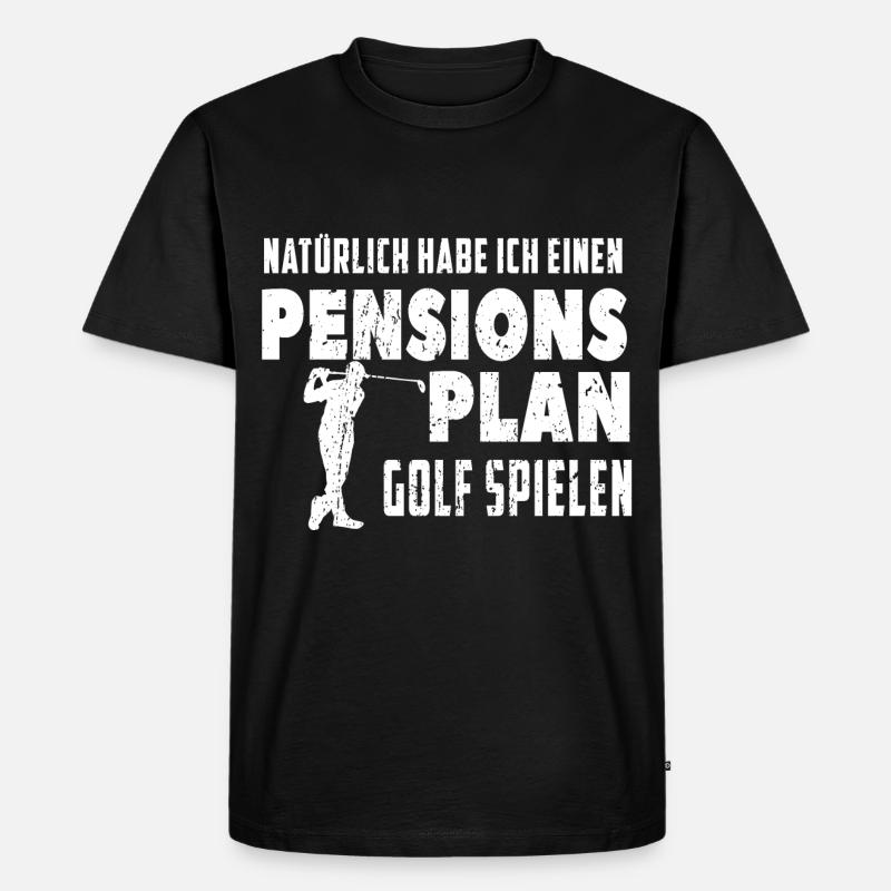 Pension Golf - Männer Premium Bio T-Shirt - Schwarz