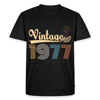 Vintage 1977 Retro Birthday Gift - Men's Premium Organic T-Shirt - black - Front - Nico (187cm)
