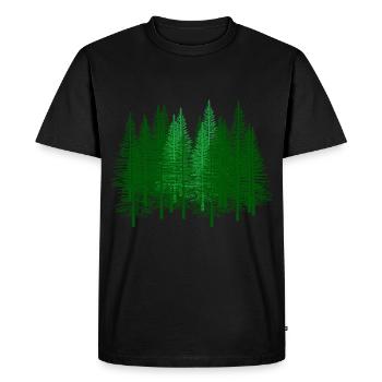 Grün Wald Wälder Förster Jäger Tanne Tannen Wälder - Männer Premium Bio T-Shirt - Schwarz - Vorne - Nico (187cm)