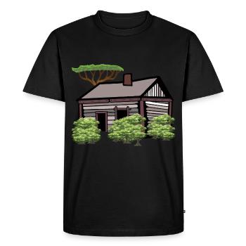 Jardin Nature Maison de Loisirs Cabane Amoureux de la nature - T-shirt Premium bio Homme - noir - Devant - Nico (187cm)