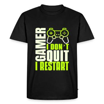 Joueurs d’esports de jeu - T-shirt Premium bio Homme - noir - Devant - Nico (187cm)
