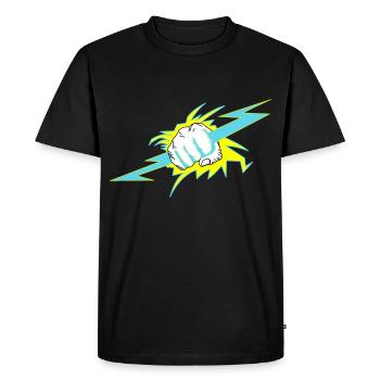 Zeus hand. Thunder gift - Men's Premium Organic T-Shirt - black - Front - Nico (187cm)