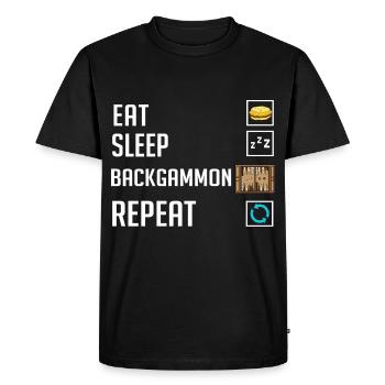 Backgammon Board Game Player Game Rules - Men's Premium Organic T-Shirt - black - Front - Nico (187cm)