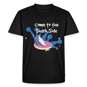 viens du côté des requins noirs - T-shirt Premium bio Homme - noir - Devant - Nico (187cm)