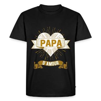 Papa d'Amour - T-shirt Premium bio Homme - noir - Devant - Nico (187cm)