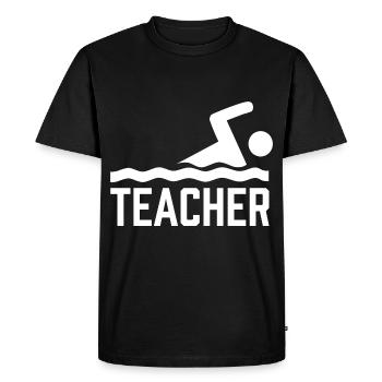 MONITEUR DE NATATION Natation Entraîneur de natation Cours de natation - T-shirt Premium bio Homme - noir - Devant - Nico (187cm)