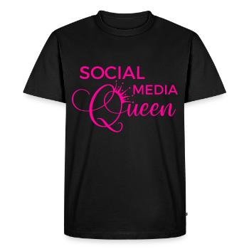 Social Media Queen - Men's Premium Organic T-Shirt - black - Front - Nico (187cm)