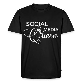Social Media Queen - Men's Premium Organic T-Shirt - black - Front - Nico (187cm)