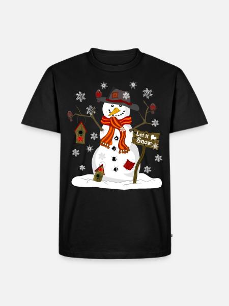 snowman - Men's Premium Organic T-Shirt - black