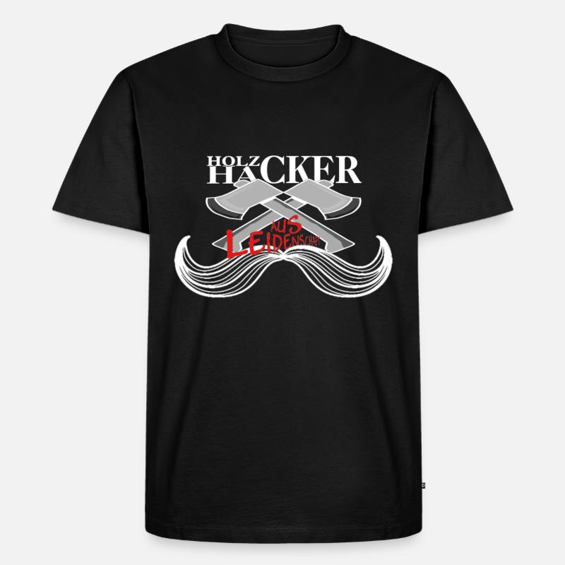 Holzhacker weiss - Männer Premium Bio T-Shirt - Schwarz