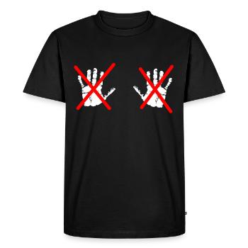 mains blanc - T-shirt Premium bio Homme - noir - Devant - Nico (187cm)