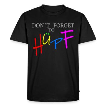 Don’t forget to saut pour fond sombre - T-shirt Premium bio Homme - noir - Devant - Nico (187cm)