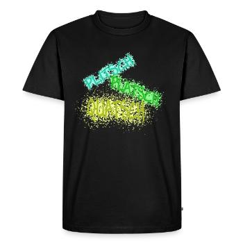 splash splash absurdité lumineux - T-shirt Premium bio Homme - noir - Devant - Nico (187cm)