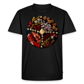 Antipasti Plate - Men's Premium Organic T-Shirt - black - Front - Nico (187cm)