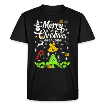 Joyeux Noël, Joyeux Noël, Joyeux Noël - T-shirt Premium bio Homme - noir - Devant - Nico (187cm)