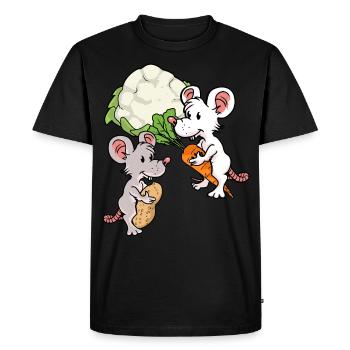 Souris Eco Bio Légumes Rongeurs Souris de la faim - T-shirt Premium bio Homme - noir - Devant - Nico (187cm)