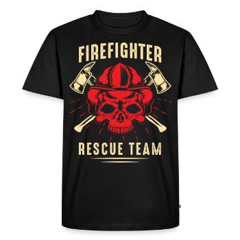 Pompier secours équipe - T-shirt Premium bio Homme - noir - Devant - Nico (187cm)