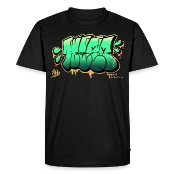 Throwup Graffiti - Men's Premium Organic T-Shirt - black - Front - Nico (187cm)