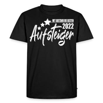 Aufsteiger 2022 Aufstiegstrikot 22 Liga Meister - Männer Premium Bio T-Shirt - Schwarz - Vorne - Nico (187cm)