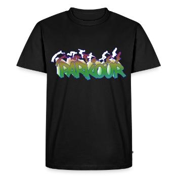 Parkour Freerunning Traceur - T-shirt Premium bio Homme - noir - Devant - Nico (187cm)