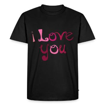 je t'aime - T-shirt Premium bio Homme - noir - Devant - Nico (187cm)