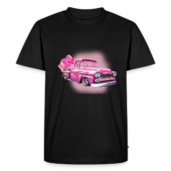 148 Vintage rose voiture design classique rétro cadeau art - T-shirt Premium bio Homme - noir - Devant - Nico (187cm)
