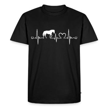 Chevaux Fers de cheval Battement de coeur Cavaliers Proverbes - T-shirt Premium bio Homme - noir - Devant - Nico (187cm)