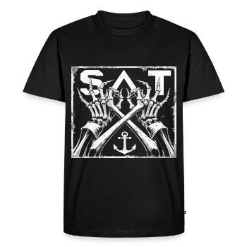 St.Pauli Kiez Hamburg Totenkopf Sankt Pauli - Men's Premium Organic T-Shirt - black - Front - Nico (187cm)