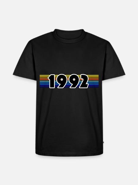 1992 - Männer Premium Bio T-Shirt - Schwarz