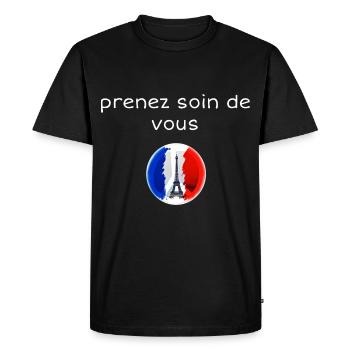 prenez soin de vous - T-shirt Premium bio Homme - noir - Devant - Nico (187cm)