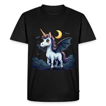 Unicorn in Bat Costume Whin neeeek - Men's Premium Organic T-Shirt - black - Front - Nico (187cm)