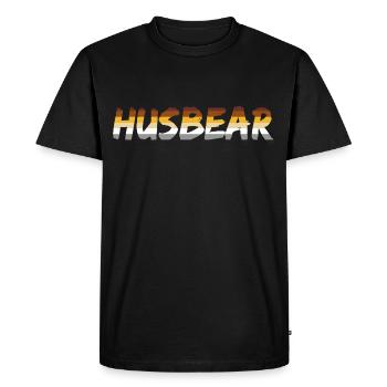 HUSBEAR GAY LGBT PRIDE Bear Community - Männer Premium Bio T-Shirt - Schwarz - Vorne - Nico (187cm)