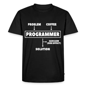 Coding Programmer Nerd Computer Science Coffee - Men's Premium Organic T-Shirt - black - Front - Nico (187cm)