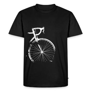 Road Bike Grunge - Männer Premium Bio T-Shirt - Schwarz - Vorne - Nico (187cm)