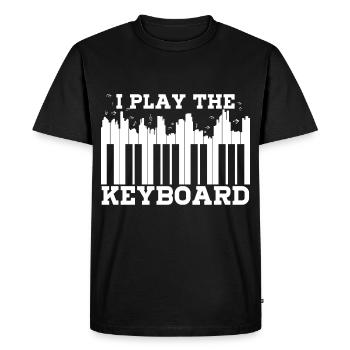 Je joue du clavier de piano pour pianiste ou claviériste - T-shirt Premium bio Homme - noir - Devant - Nico (187cm)