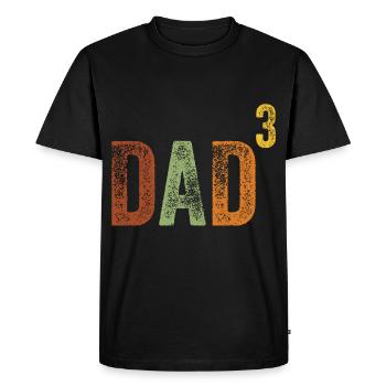 Dad Hoch Drei - Vater Drei Kinder Retro Vatertag - Männer Premium Bio T-Shirt - Schwarz - Vorne - Nico (187cm)